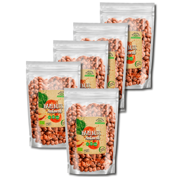 Hasselnøtter Premium RAW ØKO 1kg x 5 pakker i gruppen Råvarer & Drikke / Nøtter / Hasselnøtter hos Rawfoodshop Scandinavia AB (11-SET5)