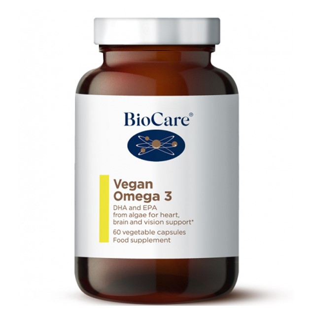 Biocare Vegan Omega-3 60 Kapsler i gruppen Helse / Kosttilskudd / Omega 3 og fettsyrer hos Rawfoodshop Scandinavia AB (1206)