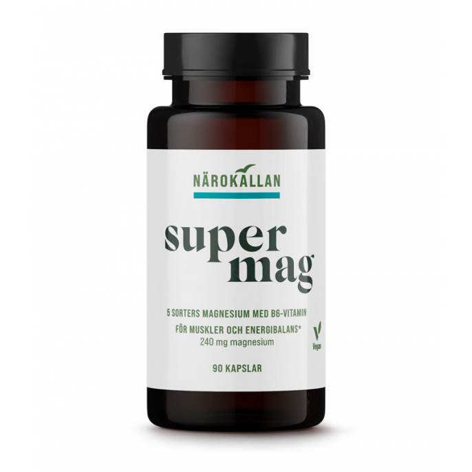 Super Magnesium 90 kaps i gruppen Helse / Kosttilskudd / Mineraler hos Rawfoodshop Scandinavia AB (1892)