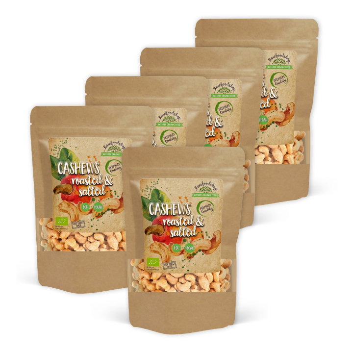 Cashewnøtter Ristet & Saltet ØKO 1kg x 5 pakker i gruppen Råvarer & Drikke / Nøtter / Cashewnøtter hos Rawfoodshop Scandinavia AB (32230FT1-SET5)