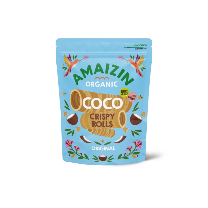 Amaizin Coco Crispy Rolls ØKO 140g i gruppen Råvarer & Drikke / Godteri og sjokolade / Snacks hos Rawfoodshop Scandinavia AB (39060)