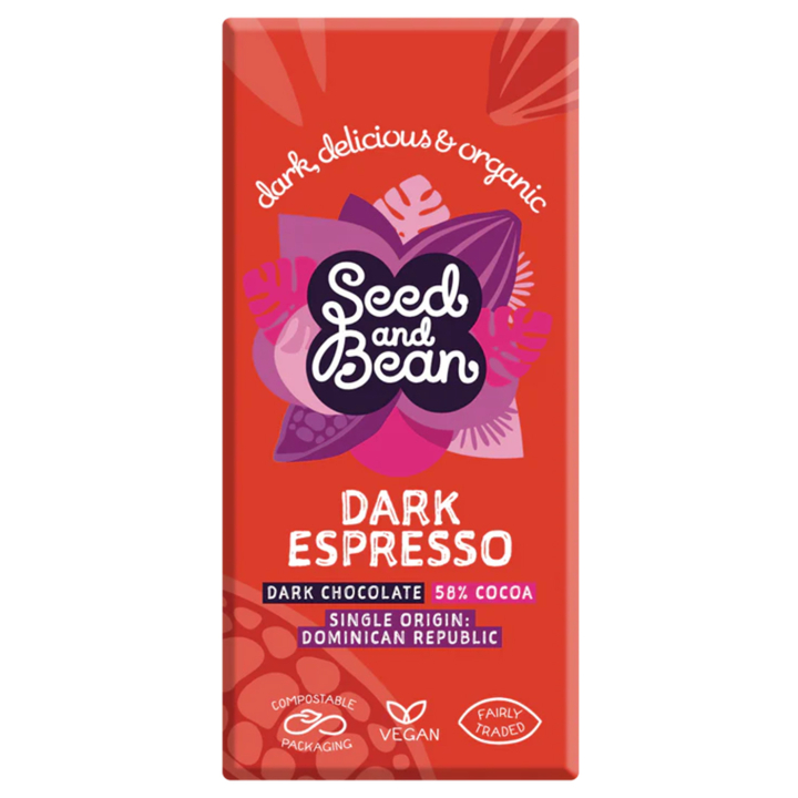 Seed & Bean Sjokolade Mørk Espresso ØKO 85g i gruppen Råvarer & Drikke / Godteri og sjokolade / Sjokolade og bars hos Rawfoodshop Scandinavia AB (4305)