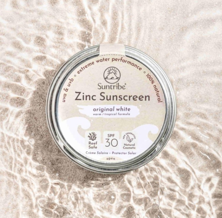 Suntribe All Natural Face & Sport Zinc Sunscreen SPF30 Original White 45g i gruppen Kroppspleie / Ferdige produkter / Ansiktspleie hos Rawfoodshop Scandinavia AB (7350097210039)