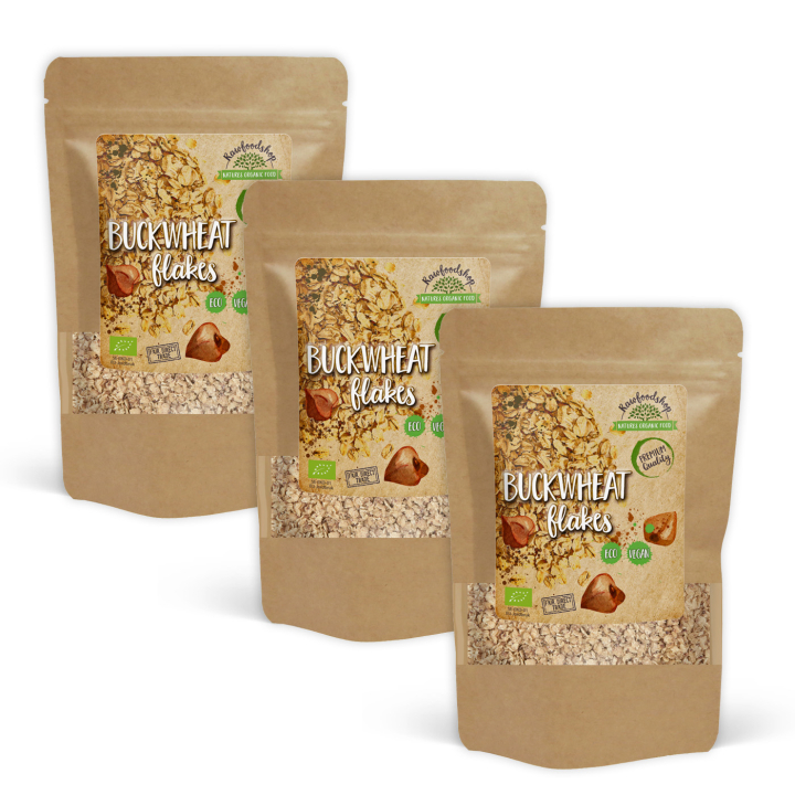 Bokhveteflak ØKO 500g x 3 pakker i gruppen Råvarer & Drikke / Baking / Korn og flak hos Rawfoodshop Scandinavia AB (AB044-SET3)