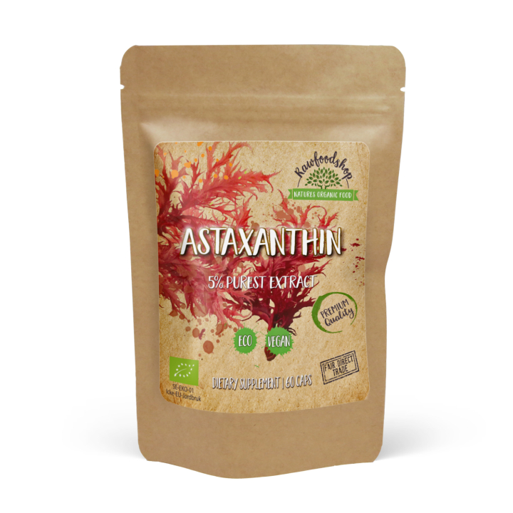 Astaxanthin Extract ØKO 8mg 60 kapsler i gruppen Kosttilskudd / Urter & Planter / Algetilskudd hos Rawfoodshop Scandinavia AB (CAPAST60)