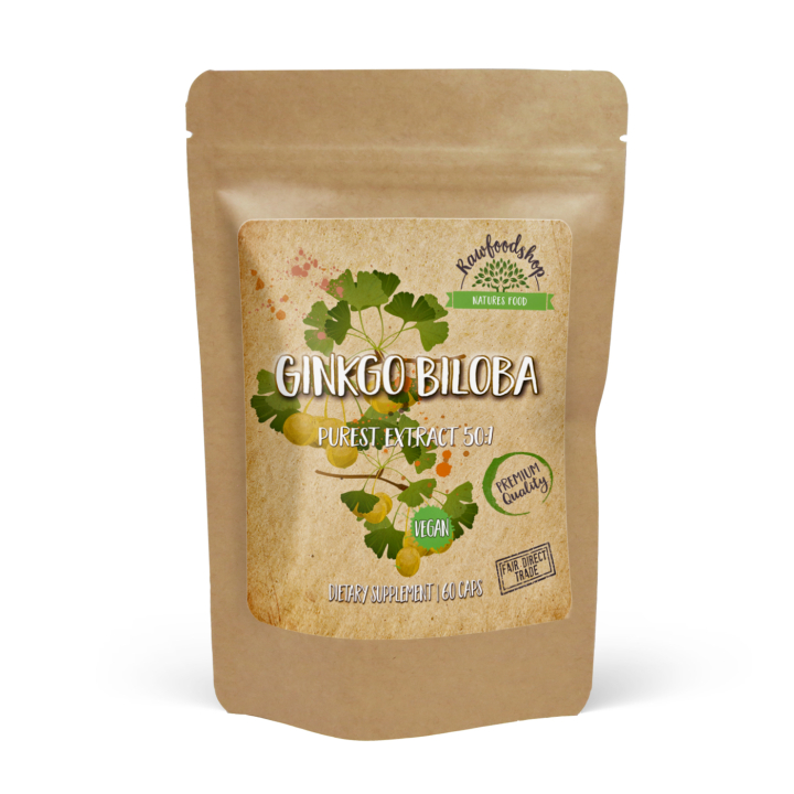 Ginkgo Biloba Extract 120mg 60 kapsler i gruppen Kosttilskudd / Urter & Planter / Urter hos Rawfoodshop Scandinavia AB (CAPGIN60)