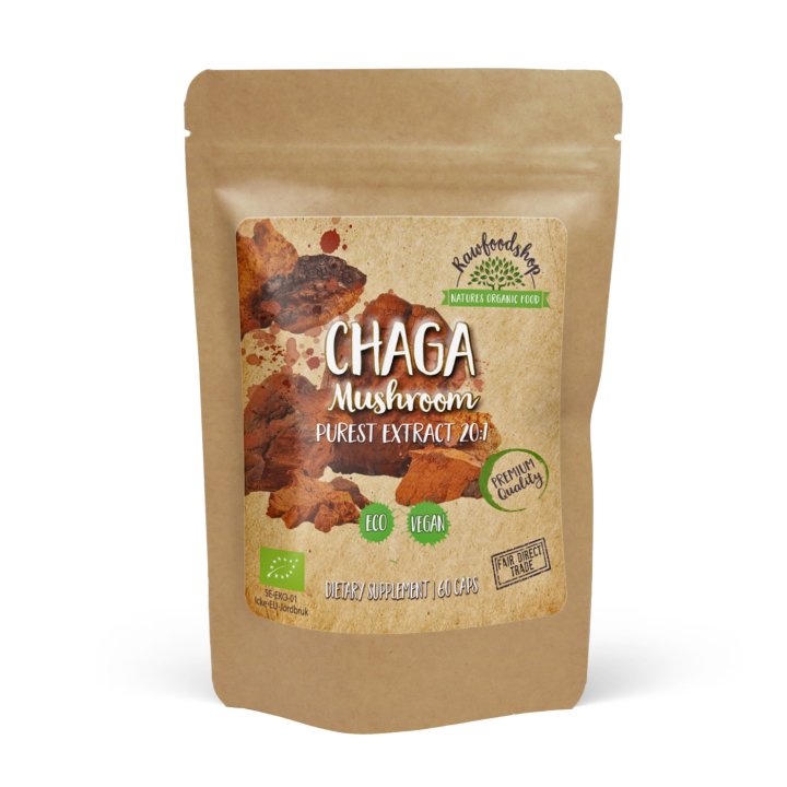 Chaga Extract ØKO 400mg 60 kapsler i gruppen Kosttilskudd / Urter & Planter / Sopp hos Rawfoodshop Scandinavia AB (CAPSCHA60)