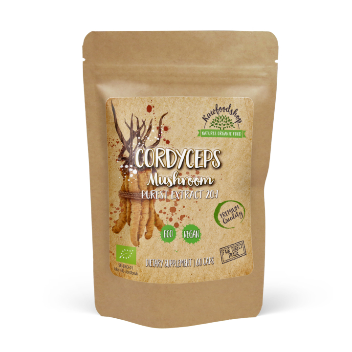 Cordyceps Extract ØKO 400mg 60 kapsler i gruppen Kosttilskudd / Urter & Planter / Sopp hos Rawfoodshop Scandinavia AB (CAPSCOR60)