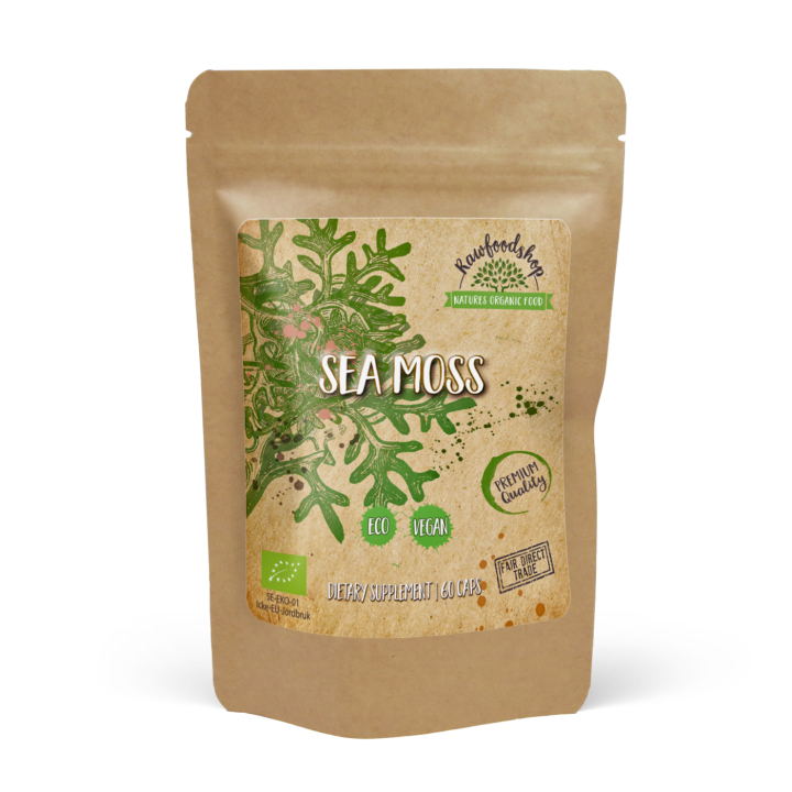 Sea Moss ØKO 500mg 60 kapsler i gruppen Kosttilskudd / Urter & Planter / Algetilskudd hos Rawfoodshop Scandinavia AB (CAPSEA60)