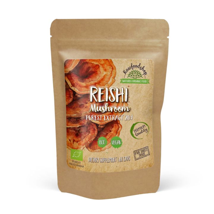 Reishi Extract ØKO 400mg 60 kapsler i gruppen Kosttilskudd / Urter & Planter / Sopp hos Rawfoodshop Scandinavia AB (CAPSREI60)