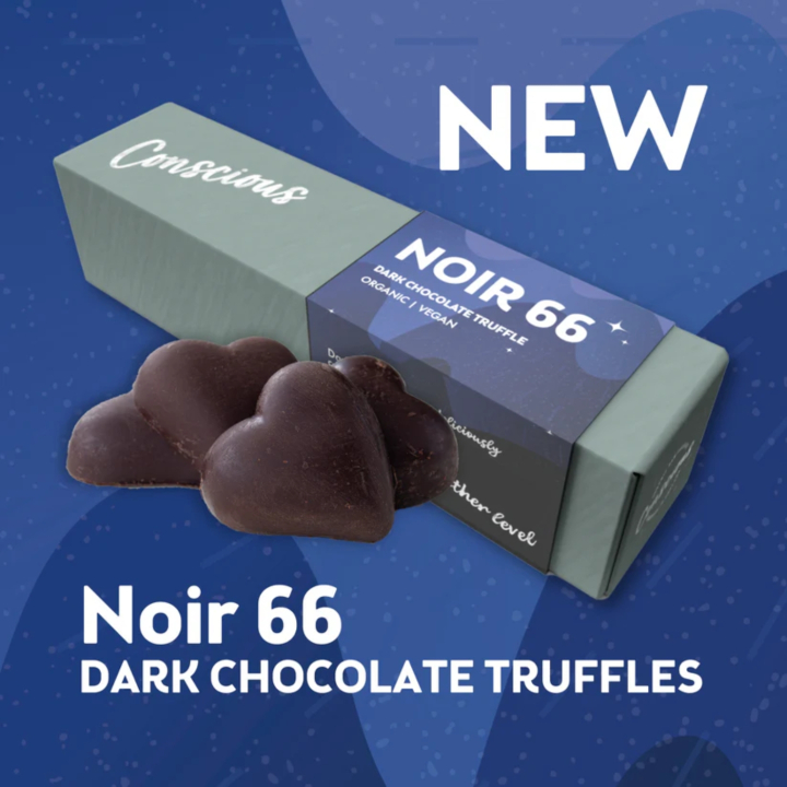 Noir 66 Dark Chocolate Truffles ØKO 90g i gruppen Råvarer & Drikke / Godteri og sjokolade / Sjokolade og bars hos Rawfoodshop Scandinavia AB (CCTFNO90)