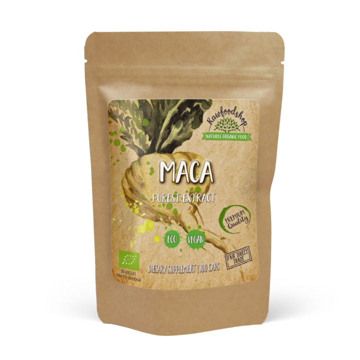 Maca ØKO 500mg 100 kapsler i gruppen Kosttilskudd / Urter & Planter / Maca & Ginseng hos Rawfoodshop Scandinavia AB (CUMACA100CAP)