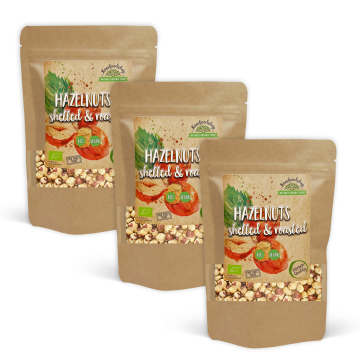 Hasselnøtter skrellede og ristede ØKO 1kg x 3 pakker i gruppen Råvarer & Drikke / Nøtter / Hasselnøtter hos Rawfoodshop Scandinavia AB (HAT01KG-SET3)