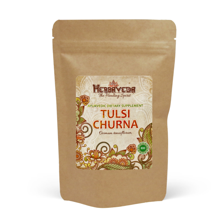 Tulsi Churna ØKO 125g i gruppen Kosttilskudd / Urter & Planter / Urter hos Rawfoodshop Scandinavia AB (HERBA26)