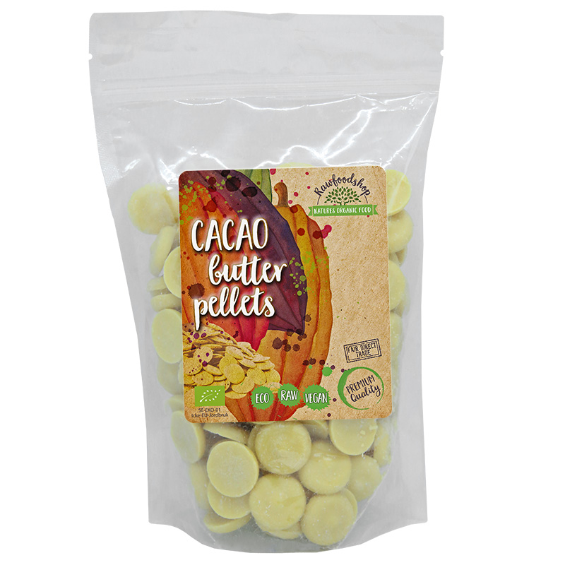 Kakaosmør Pellets Raw ØKO 500g i gruppen Råvarer & Drikke / Baking / Kakaoprodukter hos Rawfoodshop Scandinavia AB (HITB050002-500)