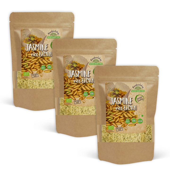 Jasmine Brun Ris ØKO 1kg x 3 pakker i gruppen Råvarer & Drikke / Spiskammer / Ris og bygg hos Rawfoodshop Scandinavia AB (JRB501-SET3)