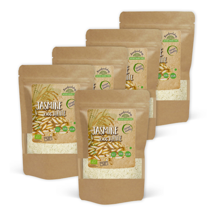 Jasminris Hvit ØKO 1kg x 5 pakker i gruppen Råvarer & Drikke / Spiskammer / Ris og bygg hos Rawfoodshop Scandinavia AB (JRV501-SET5)