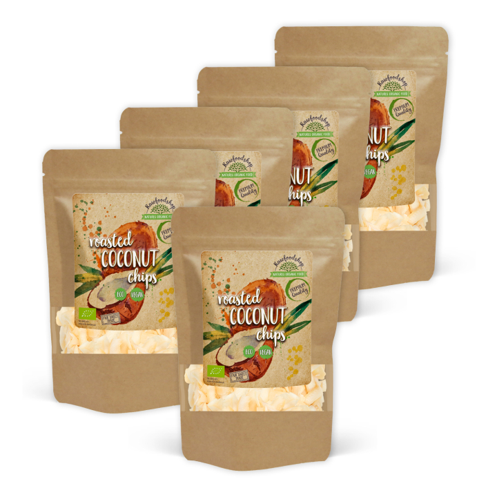 Kokosnøtt Chips Premium ristede ØKO 500g x 5 pakker i gruppen Råvarer & Drikke / Nøtter / Kokosnøtt hos Rawfoodshop Scandinavia AB (KCR50-SET5)