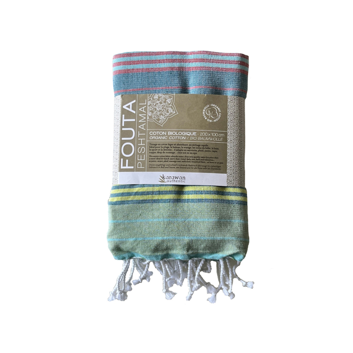 Fouta Adriatic i Økologisk Bomull 200x100cm i gruppen Hud & Kropp / Bad & Spa / Håndklær hos Rawfoodshop Scandinavia AB (KFO04AD)