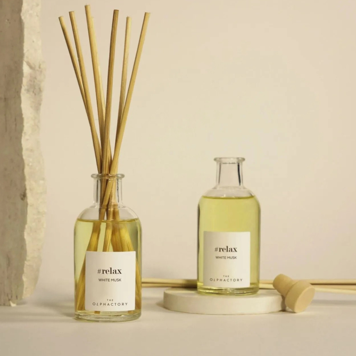 Room Diffuser White Musk 250ml i gruppen Hjem & Sjel / Ritual & Seremoni / Røkelse, Llys og Dufter hos Rawfoodshop Scandinavia AB (MK250MBTO)