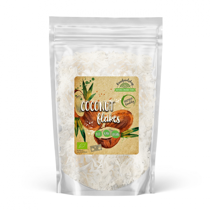 Kokosnøtt Flakes Premium RAW ØKO 500g i gruppen Råvarer & Drikke / Nøtter / Kokosnøtt hos Rawfoodshop Scandinavia AB (NOT125)