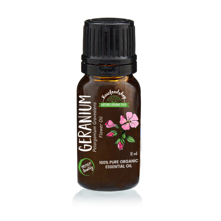 Geranium Eterisk Olje ØKO 10ml i gruppen Kroppspleie / DIY Råvarer / Essensielle oljer hos Rawfoodshop Scandinavia AB (ORGEOUL20)