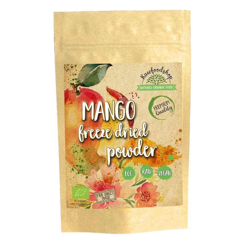 Mangopulver Frysetørket ØKO 100g i gruppen Råvarer & Drikke / Frukt og bær / Mango hos Rawfoodshop Scandinavia AB (PULFMAN)