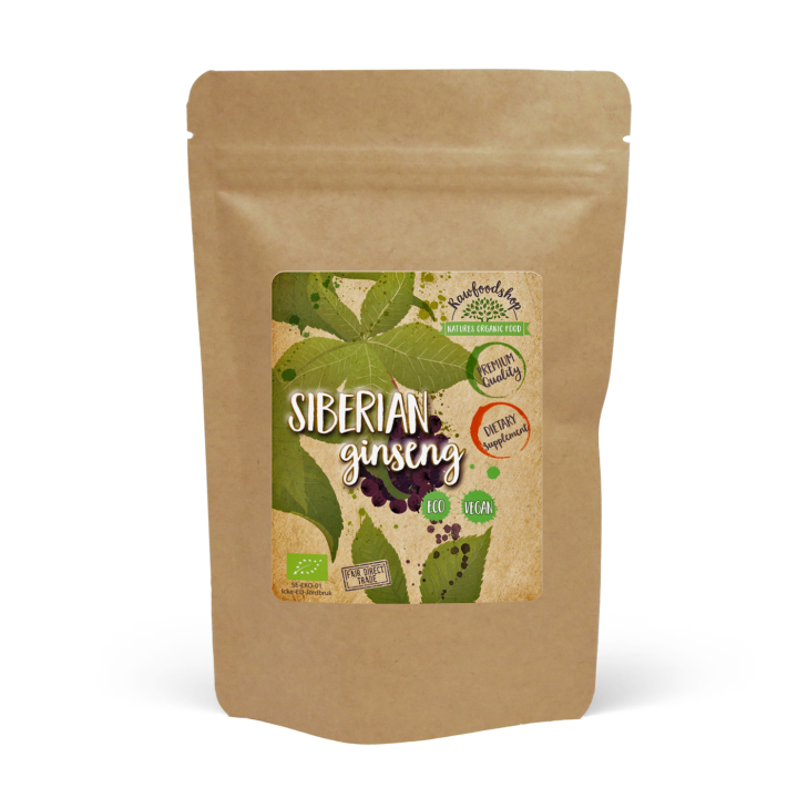 Siberian Ginseng Pulver ØKO 125g i gruppen Helse / Urter, alger & sopp / Urter hos Rawfoodshop Scandinavia AB (RAW00211)