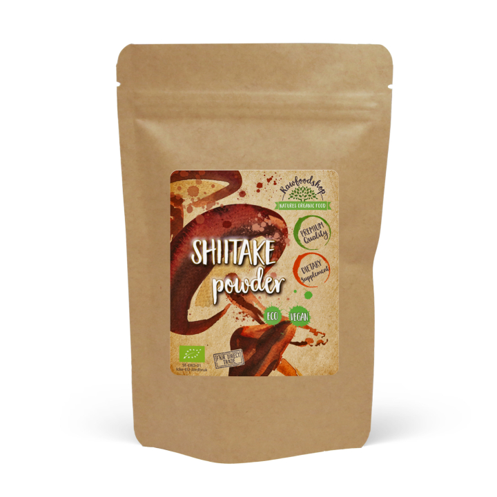 Shiitake Pulver ØKO 125g i gruppen Helse / Urter, alger & sopp / Sopp hos Rawfoodshop Scandinavia AB (RAW56788758)