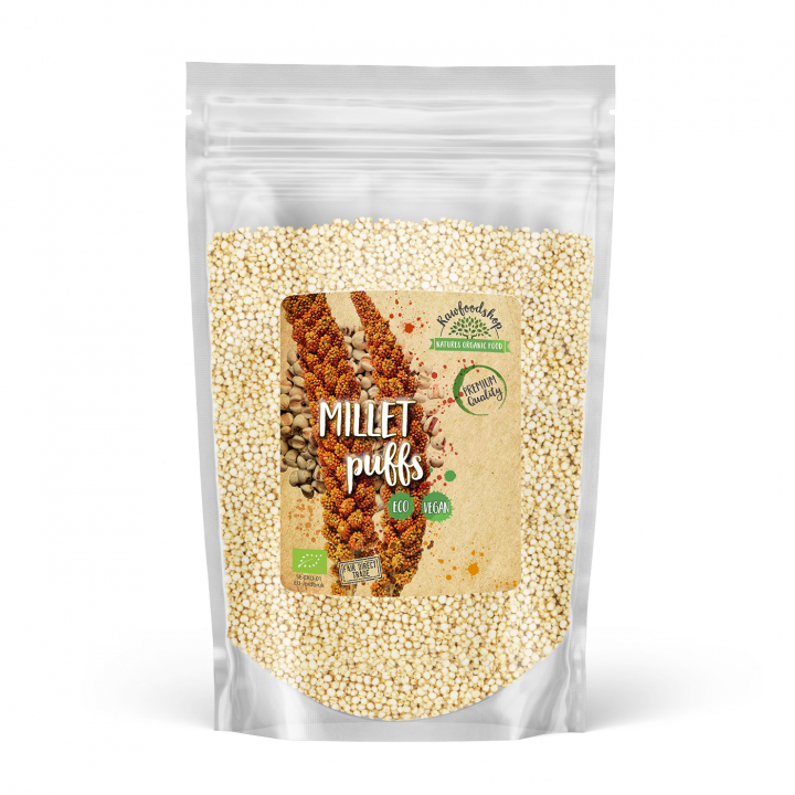 Puffet Hirse ØKO 500g i gruppen Råvarer & Drikke / Baking og matlaging / Granola, grøt og puffs hos Rawfoodshop Scandinavia AB (RAW988909071)