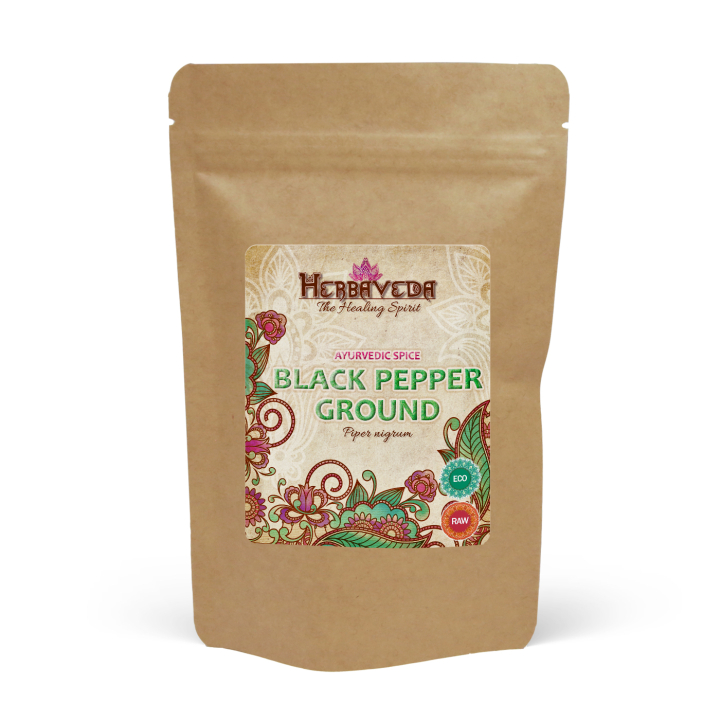 Sort pepper Malt ECO 50g i gruppen Råvarer & Drikke / Spiskammer / Krydder hos Rawfoodshop Scandinavia AB (RAWKRY008)