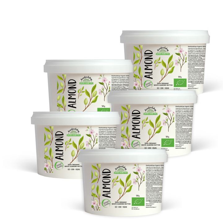 Mandelsmør Lyst RAW ØKO 500g x 5 pakker i gruppen Råvarer & Drikke / Nøtter / Nøttesmør hos Rawfoodshop Scandinavia AB (RAWMAND654671500-SET5)