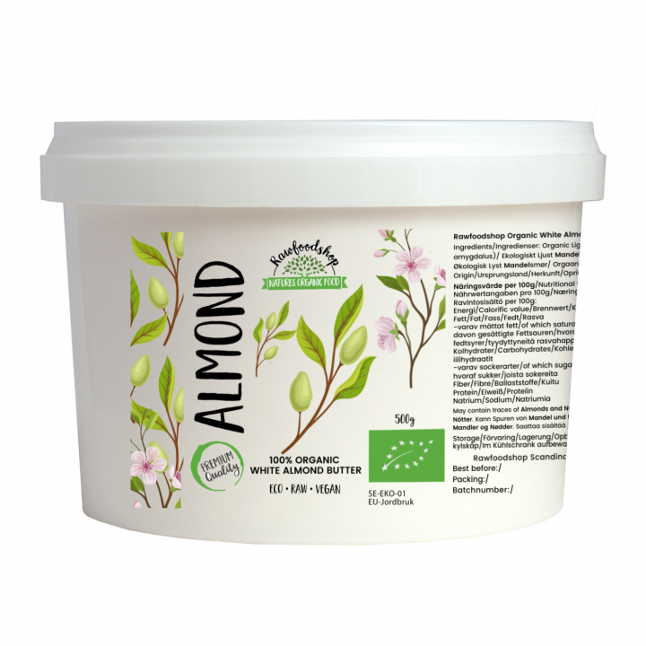 Mandelsmør Lyst RAW ØKO 500g i gruppen Råvarer & Drikke / Nøtter / Mandel hos Rawfoodshop Scandinavia AB (RAWMAND654671500)