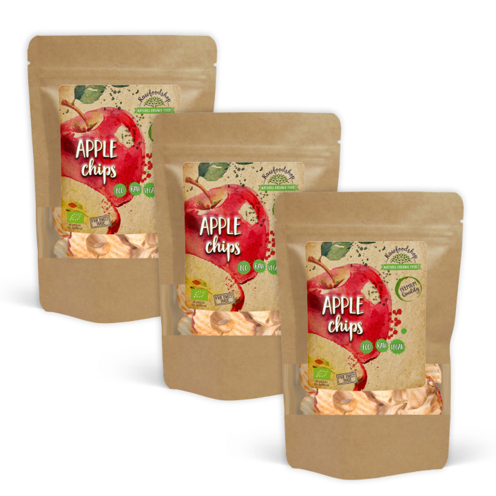 Eple Chips ØKO 200g x 3 pakker i gruppen Råvarer & Drikke / Frukt og bær / Eple hos Rawfoodshop Scandinavia AB (RFRU200636E-SET3)