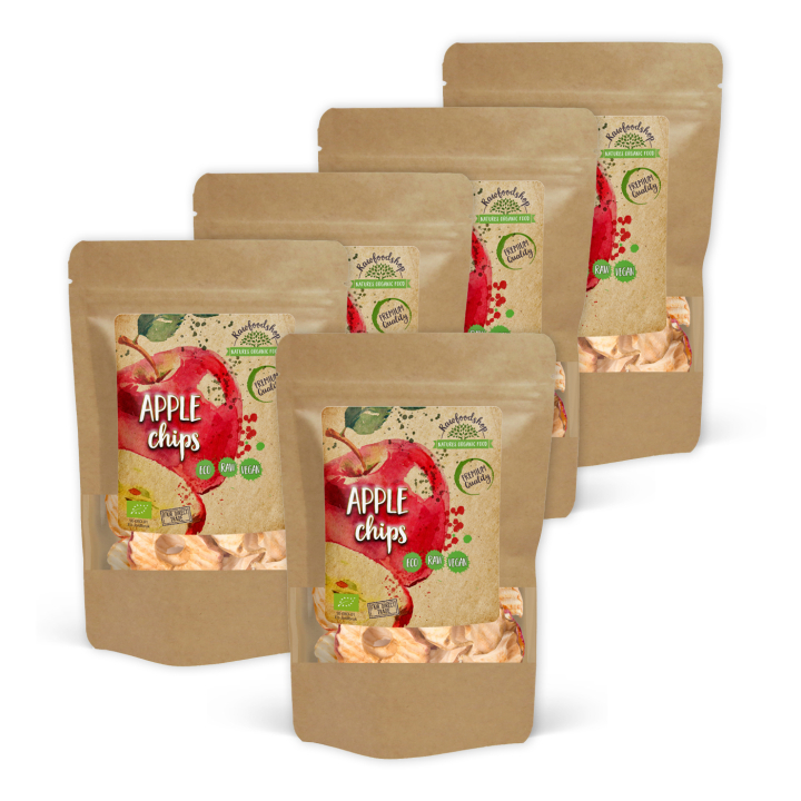 Eple Chips ØKO 200g x 5 pakker i gruppen Råvarer & Drikke / Frukt og bær / Eple hos Rawfoodshop Scandinavia AB (RFRU200636E-SET5)