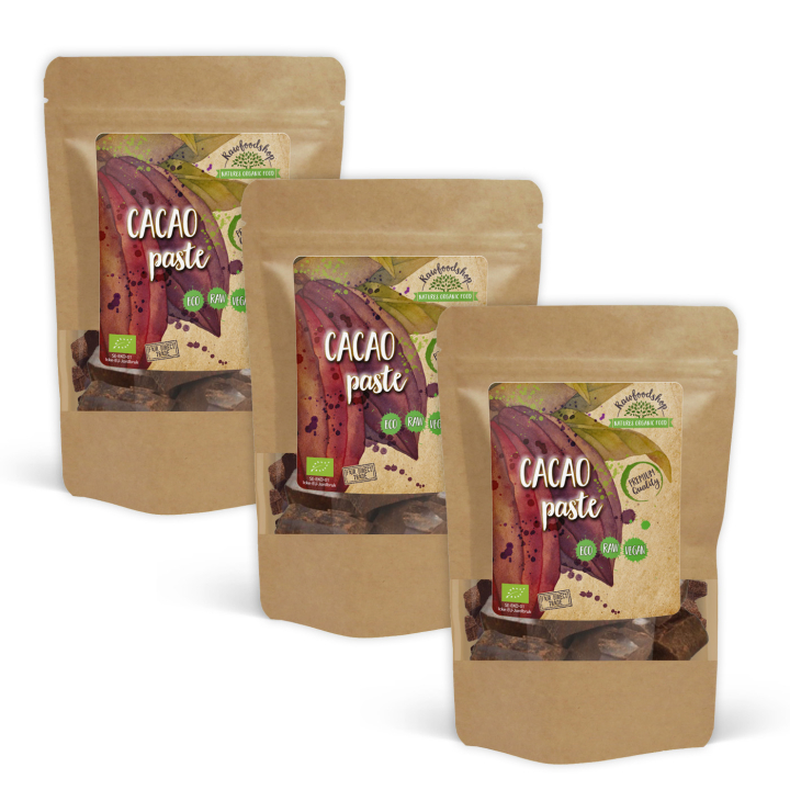 Kakaomasse RAW 100% ØKO 500g x 3 pakker i gruppen Råvarer & Drikke / Baking / Kakaoprodukter hos Rawfoodshop Scandinavia AB (RKAK500313E-SET3)