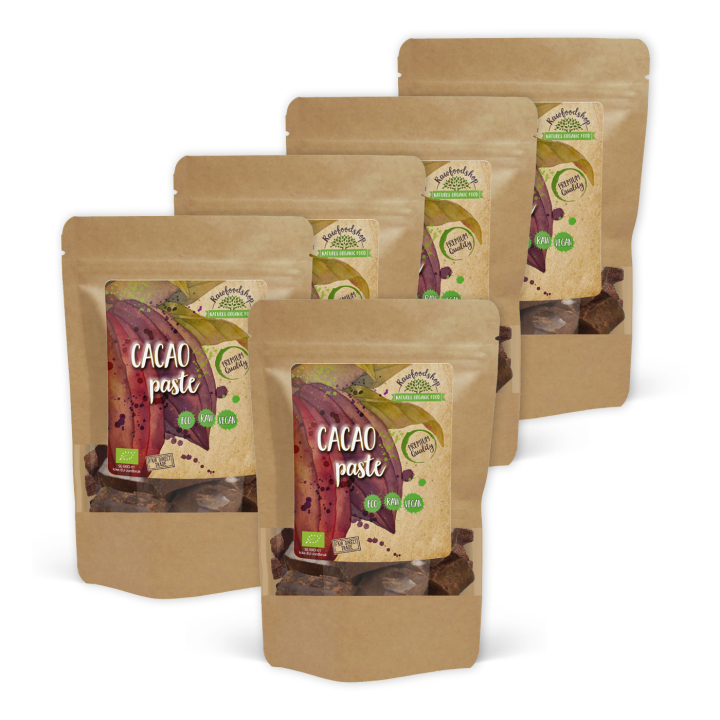 Kakaomasse RAW 100% ØKO 500g x 5 pakker i gruppen Råvarer & Drikke / Baking / Kakaoprodukter hos Rawfoodshop Scandinavia AB (RKAK500313E-SET5)