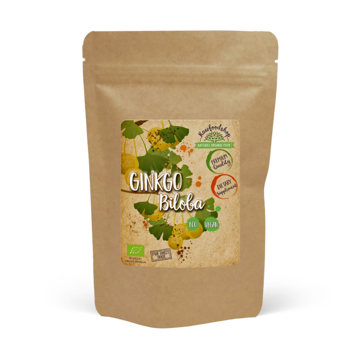 Ginkgo Biloba Pulver ØKO 125g i gruppen Kosttilskudd / Urter & Planter hos Rawfoodshop Scandinavia AB (RPUL100109E)