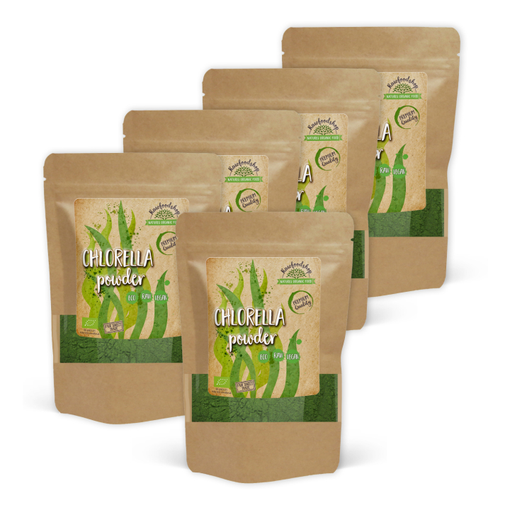 Chlorella Pulver ØKO 250g x 5 pakker i gruppen Råvarer & Drikke / Helsekost / Chlorellapulver hos Rawfoodshop Scandinavia AB (RPUL250630E-SET5)