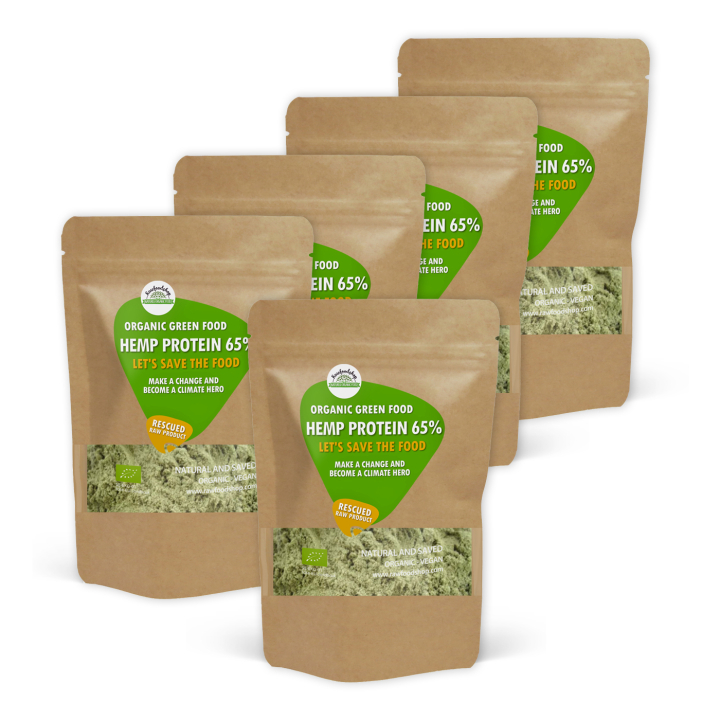 Hampaprotein 65% ØKO 1kg 5stk pakke i gruppen Råvarer & Drikke / Helsekost / Proteinpulver hos Rawfoodshop Scandinavia AB (SFHMP01SET)