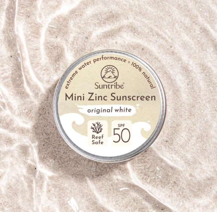 Suntribe All Natural Mini Zinc Sunscreen Face & Sport SPF50 Original White 15g i gruppen Kroppspleie / Ferdige produkter / Ansiktspleie hos Rawfoodshop Scandinavia AB (SUN2395720)