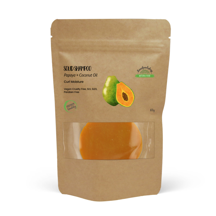 Fast Sjampo Papaya 60g i gruppen Hud & Kropp / Ferdige produkter / Hårpleie hos Rawfoodshop Scandinavia AB (UWHSS06)