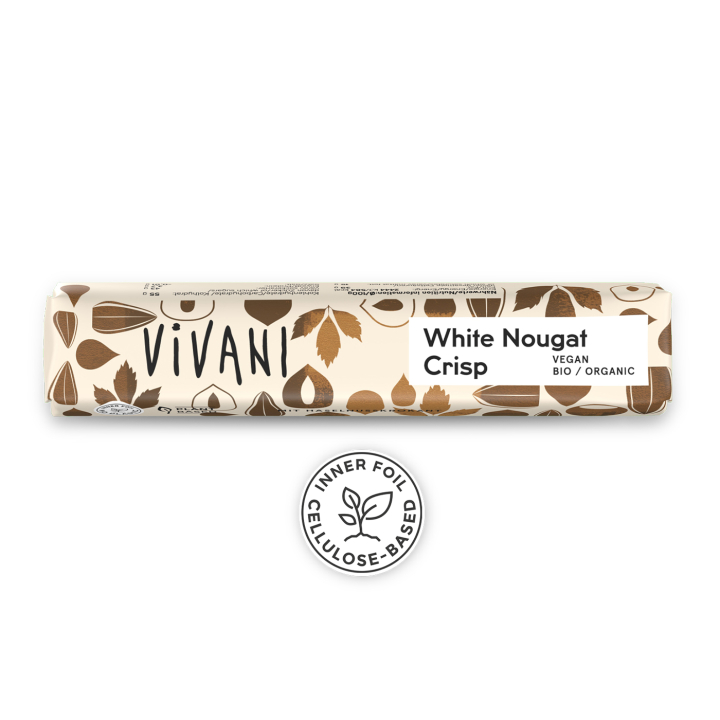 Vivani Hvit Rismelk Nougat ØKO 35g i gruppen Råvarer & Drikke / Godteri og sjokolade / Sjokolade og bars hos Rawfoodshop Scandinavia AB (VIV54378599)