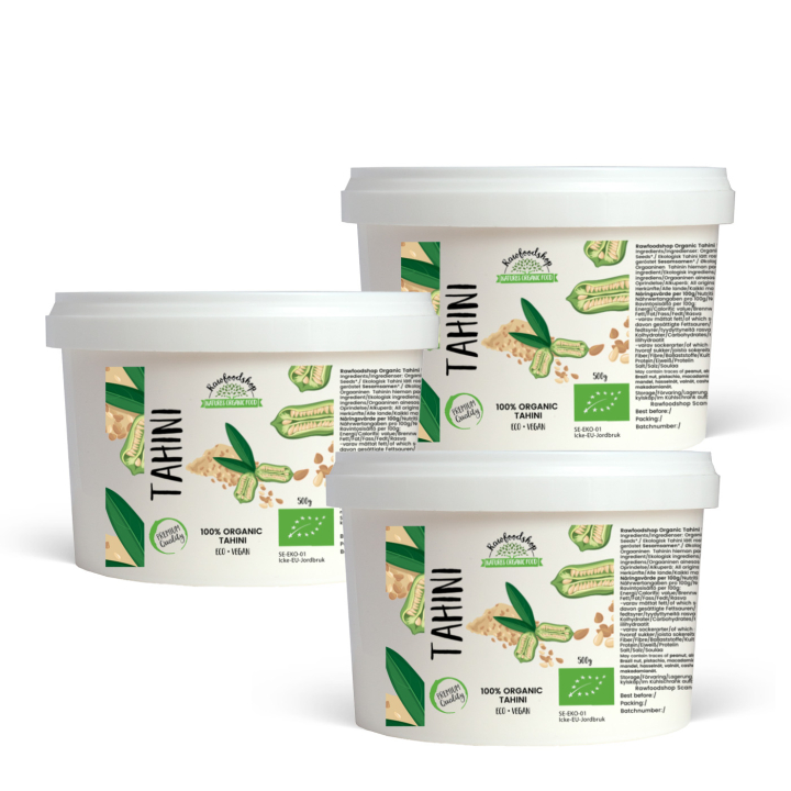 Tahini ØKO 500g x 3 pakker i gruppen Råvarer & Drikke / Spiskammer / Smaksetting / Paste & Chutney hos Rawfoodshop Scandinavia AB (ZFN0235500-SET3)