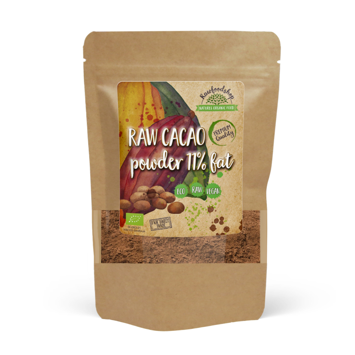 Kakaopulver Raw 11% ØKO 500g i gruppen Råvarer & Drikke / Baking / Kakaoprodukter hos Rawfoodshop Scandinavia AB (ZFN0264-5)