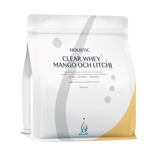 Holistic Clear Whey myseproteinisolat mango og litchi 500 g