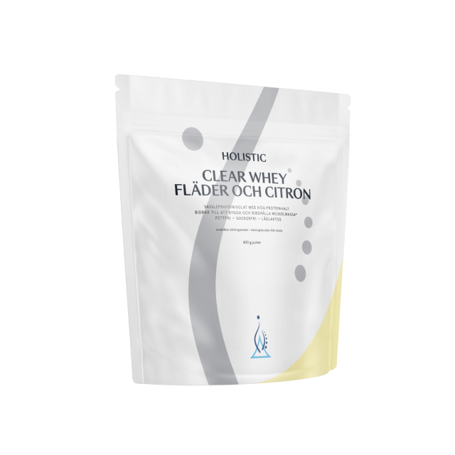 Holistic Clear Whey myseproteinisolat hylleblomst og sitron 400g