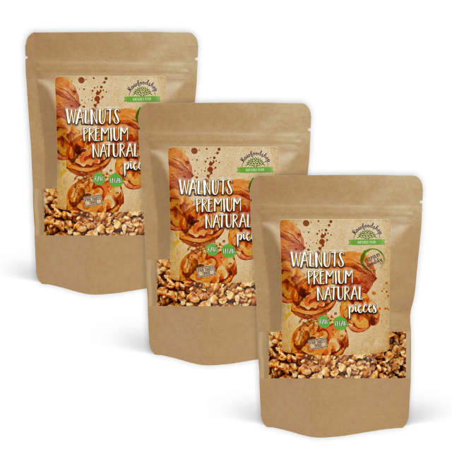 Valnøtter i biter Premium RAW 750g x 3 pakker
