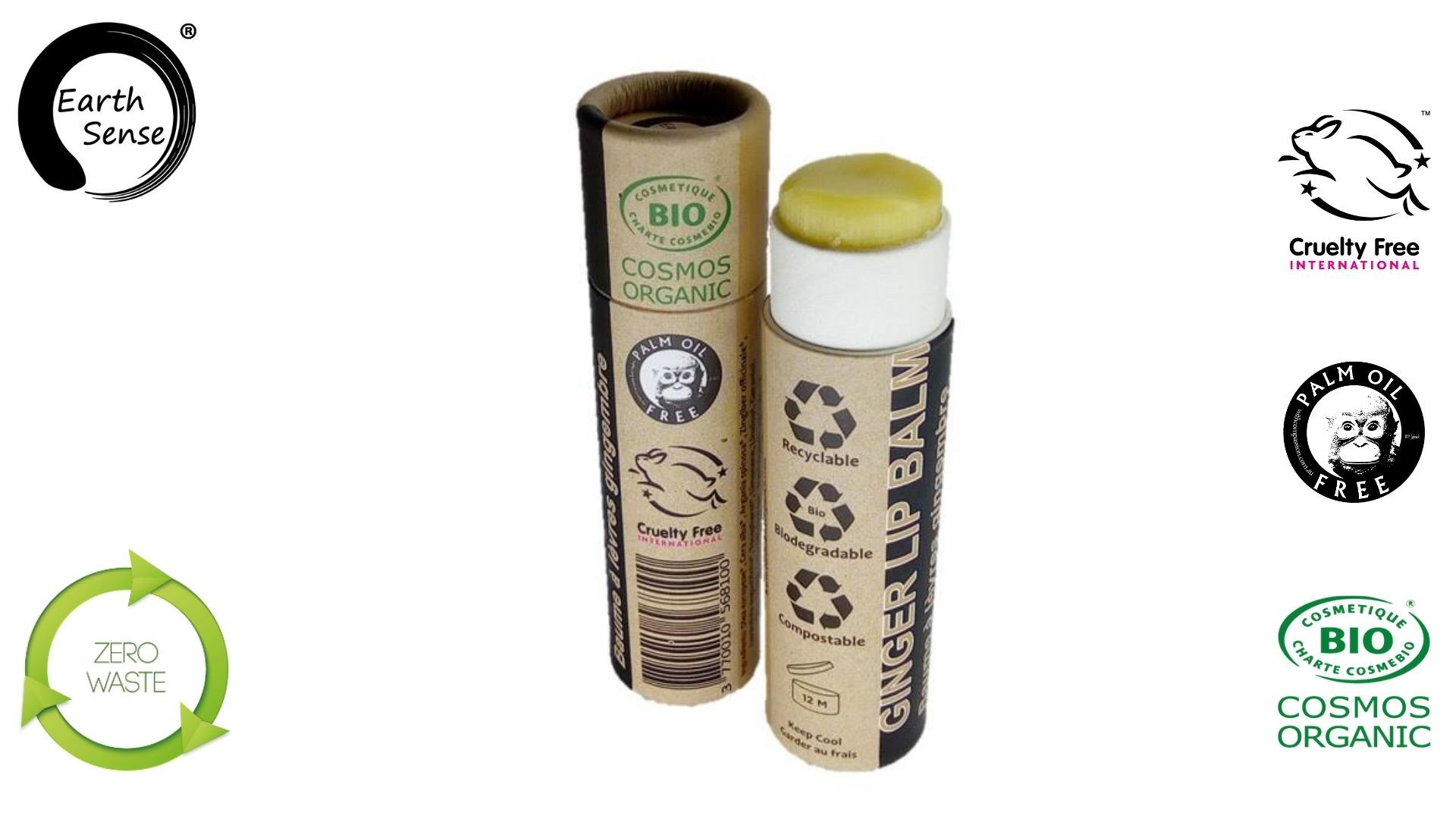 Earth Sense Lip Balm Ingefær 15ml
