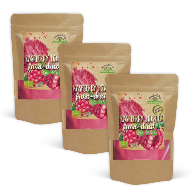 Bringebærpulver Frysetørket ØKO 100g x 3 pakker